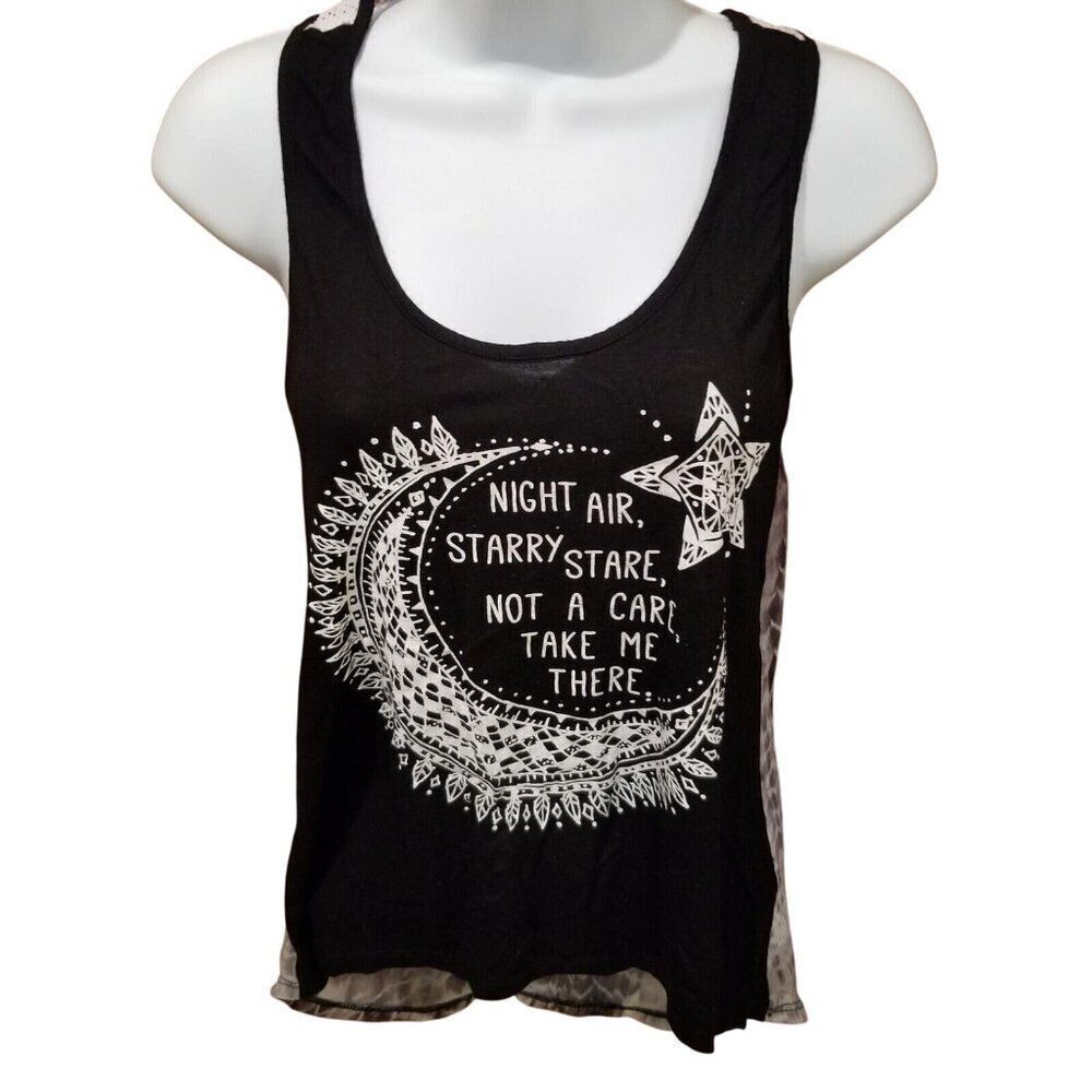 Sugar High Womens M Tank Top Shirt Black Night Air Starry